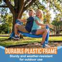 Swurfer Glider Swing for Kids - Outdoor Dual Swingset for Backyard Playset, Back-to-Back Swingset Accessories, Kids Outdoor Play Equipment, Heavy Duty, Easy Install, Up to 150lbs, Age 3+, Blue/Orange