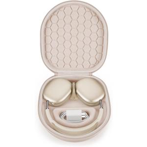 Smart Case for New Apple AirPods Max Supports Sleep Mode, Hard Organizer Portable Carry Travel Cover Storage Bag (Starlight)