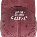 65th Birthday Gifts for Men Women, Happy 65th Birthday Decorations - Embroidered Baseball Caps Adjustable (Red)