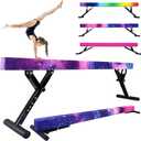 Adjustable Balance Beam for Kids, 8FT Gymnastics Beam with Anti-Slip Legs, High and Low Floor Beam for All Gymnastics Levels, Professional Gymnastic Equipment for Home, Gym Center (7"-29", Sparking Stars)