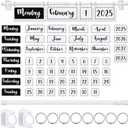 Kosiz Calendar Bulletin Board Set Classroom Flip Calendar with Holder Include 53 Date Cards Set with Adjustable Holder for School Classroom Home Decoration Back to School Supplies(Simple)
