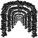 Black Leaf Garland, 8PCS Halloween Artificial Hanging Fall Leave Maple Vines, Fall Floral Garlands Thanksgiving Decor for Home Wedding Party (47.2FT)