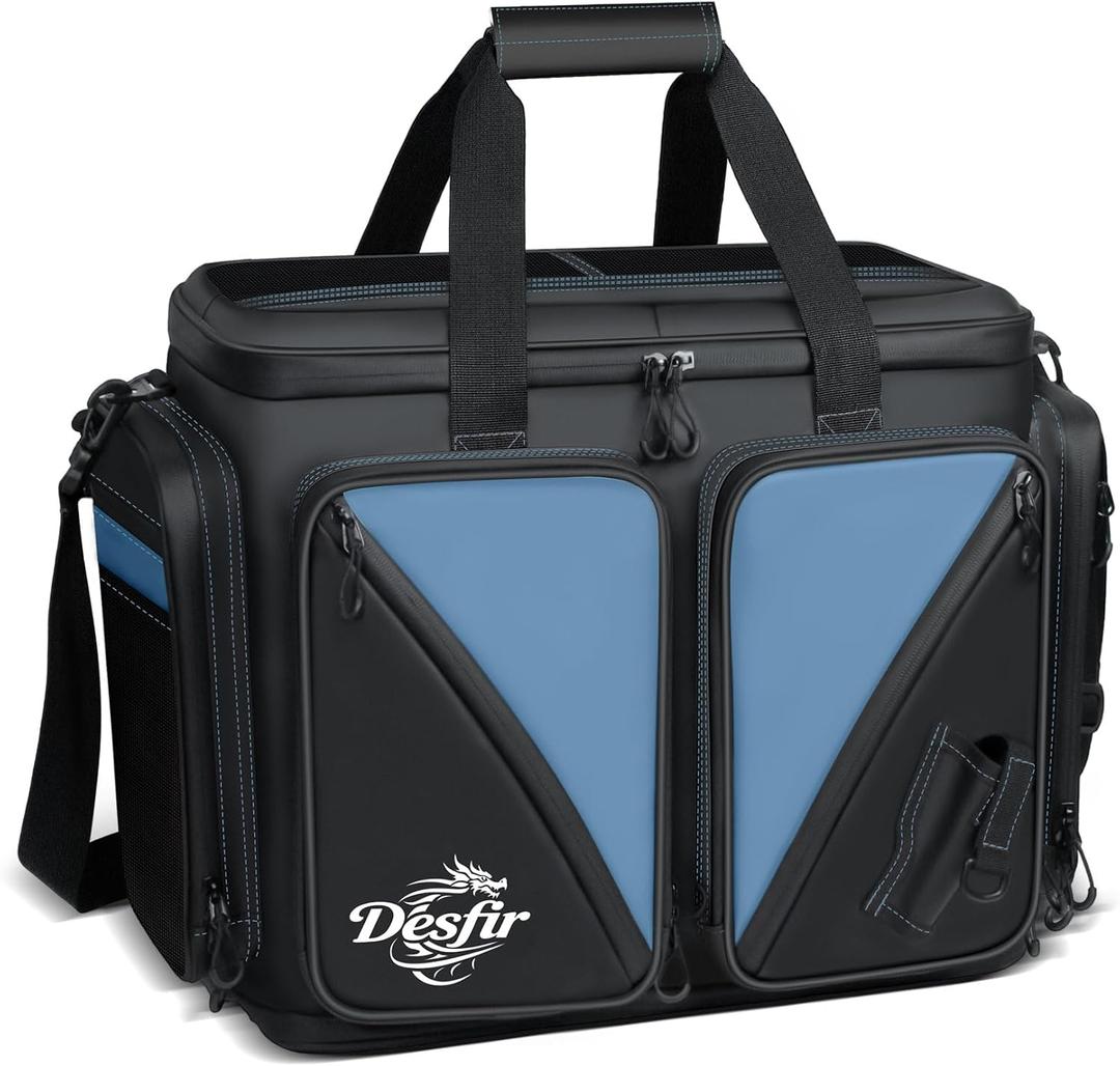 Tackle Bag - Fishing Bag for Saltwater & Freshwater, Waterproof Material - Fishing Tackle Storage Bags (Medium, Blue)