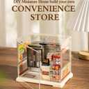 DIY Miniature House Kit, Dollhouse Kit, Miniature Kit, DIY Mini House Building Kit for Adult Teen, Plastic Tiny House Making Kit, Best Craft Hobbies Gift, Convenience Store