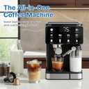 Espresso & Americano Machine with Cold Brew, Iced Coffee Maker with Ground/Capsule Dual Brewing, Touchscreen, Milk Frother, Latte & Cappucinno Maker with 51OZ Water Tank, Self-clean, Black