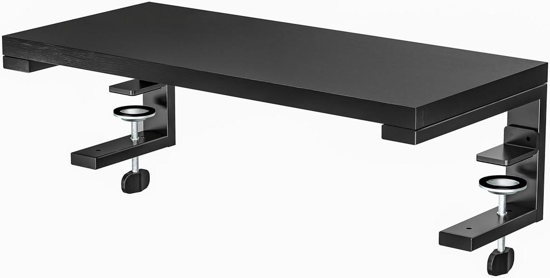 ARES WING 22 inches Desk Extender Shelf, 22"x 9.8" Versatile Clamp on Desk Shelf, Heavy Duty Desktop Organizer for Gaming and Office Accessories, Black