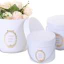 Set of 3 Cylinder Luxury Flower Boxes with Lids Round Florist Gift Ribbon Bow Cardboard Packaging Box for Flowers, Nested Floral Bouquet for Anniversaries, Birthdays, Weddings, Mother's Day (White)