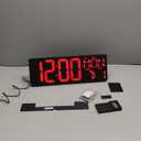Large Digital Wall Clock with Remote Control 17.2" LED Large Display Timer with Temperature Date Week Auto DST Adjustable Brightness, Big Wall Alarm Clock for Living Room Office Garage Gym Seniors