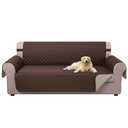 U-NICE HOME Reversible Sofa Cover Couch Cover for Dogs with Elastic Straps Water Repellent Furniture Protector for Pets Couch Cover for 3 Cushion Couch (Sofa, Coffee/Beige)