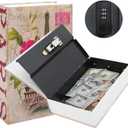 KYODOLED Diversion Book Safe with Combination Lock,Money Hiding Box,Safe Secret Hidden Metal Lock Box,Collection Box,9.5" x 6.2" x 2 .2",France