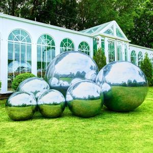 6-Pc Silver Inflatable Mirror Ball Set, Large Shiny Decor Balls, 6 Count
