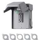 DEWENWILS Outdoor Electrical Outlet Box, 20 AMP WRTR GFCI Receptacles with Rainproof 3R Enclosure, Waterproof GFCI Outlet Box with Cover for Garden, Outdoor Lights, ETL Listed