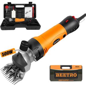 BEETRO 500W Electric Professional Sheep Shears, Animal Grooming Clippers for Sheep Alpacas Goats and More, 6 Speeds Heavy Duty Farm Livestock Haircut (One set of blade)
