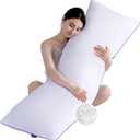 YZ HOME Memory Foam Body Pillow Insert - Full Body Pillow for Adults - Soft Large Long Bed Pillow for Side Sleeper (Purple)