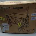 Beach Wagon with Big Wheels for Sand, Heavy Duty 350lbs Folding Beach Wagon with 10.5" All-Terrain Inflatable Wheels, Utility Cart for Camping, Outdoor Shopping, Garden & Sports, Includes Air Pump