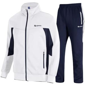 TBMPOY Men's Tracksuits Sweatsuits for Men Sweat Track Suits 2 Piece Casual Athletic Jogging Warm Up Full Zip Sets XL