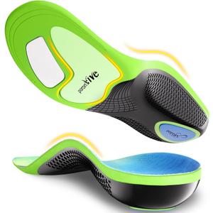 Plantar Fasciitis Insoles Shoe Inserts for Men Women, 240lbs Heavy Duty Arch Support Inserts for Pain Relief, Work Boot Orthotics Insoles for Standing All Day, S (S(Men 6.5-7.5/Women 7.5-8.5)--260mm, Green)