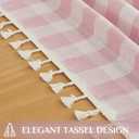 Softalker Pink Gingham Tablecloth Rectangle, Outdoor Linen Cotton Checkered Table Cloth with Tassel, Heavy Duty Wrinkle Free Buffalo Plaid Table Cover for Kitchen Dining Home Party - 55 x 70 Inch