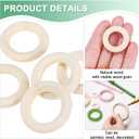 M METERXITY 100-Pack Unfinished Wood Rings, 30 mm/ 1.18 in Natural Wooden Rings 6 mm Thick Macrame Wooden Rings Smooth Solid Wooden Circles for Macrame Jewelry Making/DIY Crafts/Ring Pendant