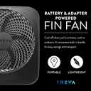 Treva 10-Inch Portable Fan, Powered by Battery and/or AC Adapter - Desk Fan Air Circulating with 2 Cooling Speeds for Personal and Travel Use (Black) (OOS)