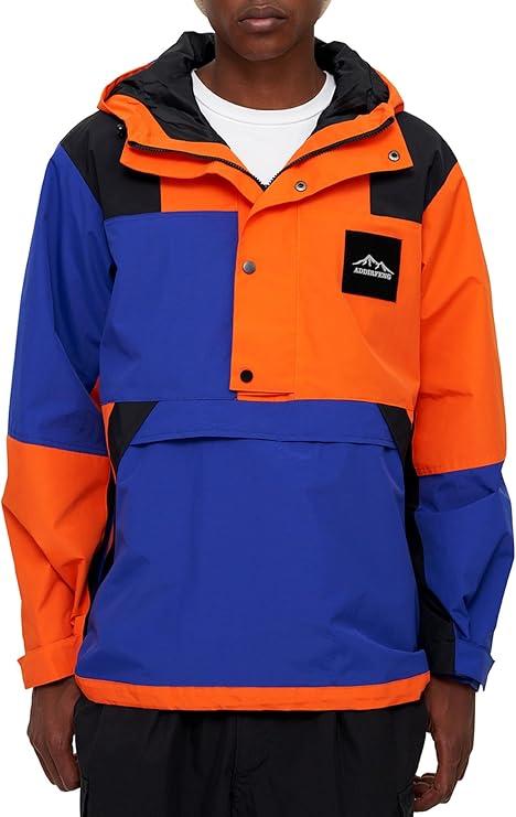 Mens Hiking Outdoor Recreation Softshell Jackets Waterproof Lightweight Jacket Rain Hood Windbreakers Raincoats Color: Black, Blue, Orange, Size: L