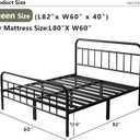 14Inch Metal Bed Frame, Queen Size Bed Frame with Storage Space, Heavy Duty Sturdy Mattress Foundation, Easy Assembly, No Box Spring Needed, Queen