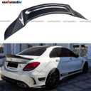 Duckbill Rear Spoiler Compatible with Mercedes-Benz C-Class W205 Sedan 2015-2021, R-Style Trunk Lip Wing Spoiler, Fits C63 C180 C200 C250 C300 C400 C450 (Carbon Fiber Pattern)