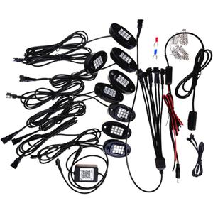 Toyvian 1 Drag 8 Waterproof Remote Control Decorative Atmosphere Lamp Set for Cars LED Interior Lights Neon Lights for Vehicle Mood Lighting