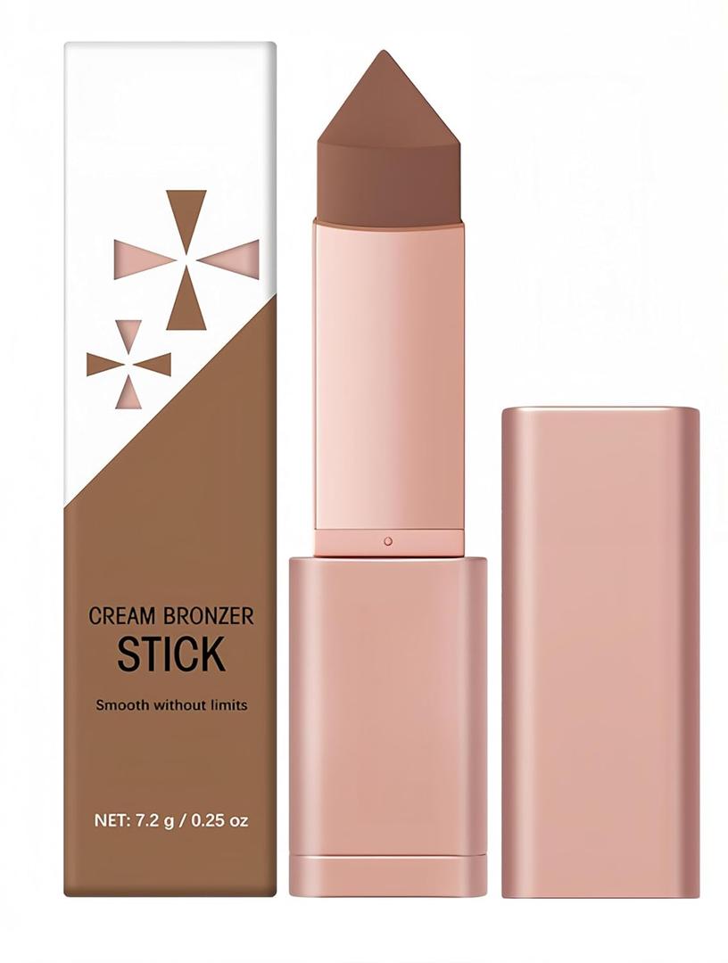 Contour Stick with Precision Triangle Tip Face Sculpting Creamy Bronzer Stick for Jawline Nose Shading for Defined Look Easy Blend Smooth Finish (Color 01)