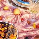 DOLOPL CheeseclothTable Runner 13.3ft Boho Gauze Cheese Cloth Table Runner Cheese Cloth Table Runner for Baby Shower Decoration Bridal Shower Party Long Sheer Centerpiece