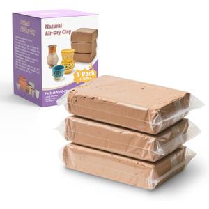 Air Dry Clay for Kids - Natural Modeling Pottery Clay for Wheel, 3.3lbs Kids Arts & Crafts Supplies