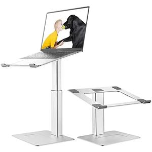 VECOFO Laptop Stand for Desk, Ergonomic Aluminum Laptop Stand Adjustable Height from 7-15", Sitting and Standing Laptop Riser for 10-17" Notebook