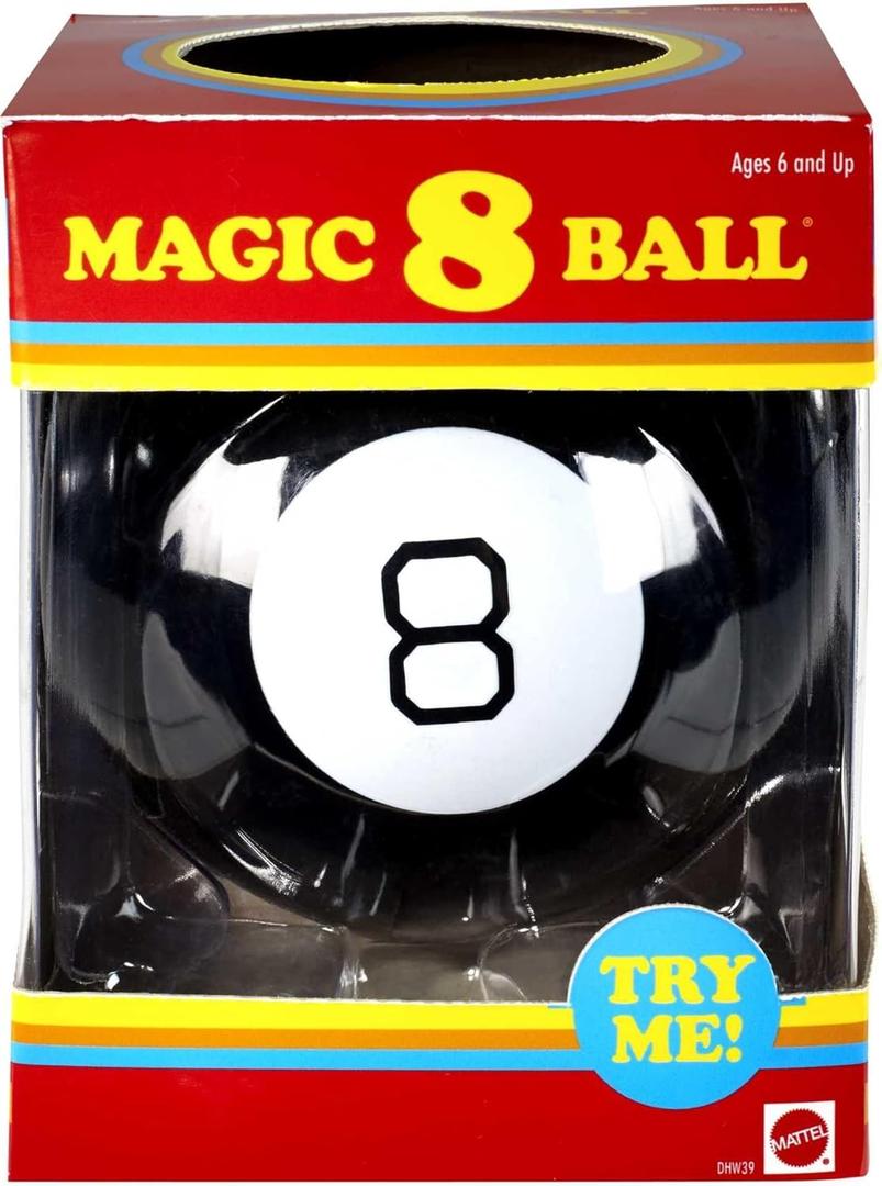 Mattel Games Magic 8 Ball Novelty Fortune-Telling Toy, Retro Look for Kids, Grown-Ups, Families, Parties & Travel 