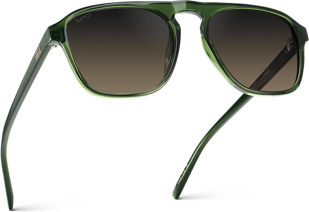 WearMe Pro Polarized Modern Aviator One-Bridge Square Mens Sunglasses