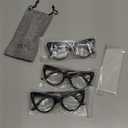 Oversized Cat Eye Reading Glasses for Women Fashion Cute Blue Light Blocking Computer Readers(3-Pack,2.50) (Black,Brown Tortoise,White Tortoise)