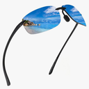 JIM HALO Sport Sunglasses for Men Women TR90 Rimless Frame for Running Fishing Cycling Driving