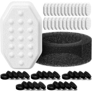 50 Pack Cat Fountain Replacement Filters for Rellaty & Neareal Stainless Steel 108oz/3.2L Adjustable Water Flow Pet Water Fountain(25 Filters & 25 Sponges)