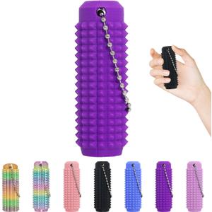 Little Ouchies Fidget Toys,Pain Stim Fidget Toy Reduce Stress for Adults,Anxiety Relief Pain Stim,Spiky Fidget Keychain for Anxiety Reduction,Sensory Toys,Novelty Gifts for Friends(1PCS/Purple)