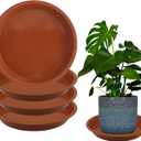 4 Pack 16 Inch Round Plant Saucers for Less 14 Inch Pot Indoors Outdoors Plant Trays for Pots Planter Saucer Plastic Drip Tray Planter Water Tray(Terracotta, 16"(4pcs))