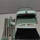 Broom and Dustpan Set for Home, Dust pan with Long Handle, Broom with Dustpan Combo Set, for Home Kitchen Room Office Lobby Floor Use Upright Stand Up Sweeping (Gray&Green)