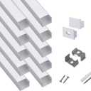 hunhun 10-Pack 3.3ft/1Meter Plus-Size U Shape LED Aluminum Channel System with Milky Cover, End Caps and Mounting Clips, Aluminum Profile for LED Strip Light, Special for Philips Hue Strip