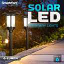 Solar Pathway Lights Outdoor - Pack of 6, 6 Lumens Warm White LED, Bronze Aluminum & Stainless Steel Weather-Resistant Outdoor Solar Lights for Yard, Garden, Walkway Lighting - Easy Stake Installation