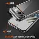 3 x Oterkin for Google Pixel 9 Pro XL Case Clear, [20X Anti-Yellowing] Transparent Shockproof Pixel 9 Pro XL Phone Case with [Tempered Glass Screen Protector][Built-in 4 Airbags][10FT Military] (Black)