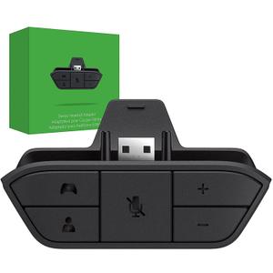 Stereo Headset Adapter for Xbox One/One S/X/Elite 1/Elite 2/Series S/X Controller - Audio Mic Headphone Adapter With Audio Balance Adjustment