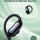 GNMN Active Noise Cancelling Ear Buds Wireless Earbuds 96hrs Playback Bluetooth Headphones Dual Battery Display Stereo Bass Earphones with Earhooks Microphone IPX7 Waterproof Headset for Sports/Gym