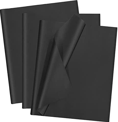 100 Sheets Black Tissue Paper Artdly 14 x 20 Inches Black Wrapping Paper Bulk for Weddings Birthday DIY Project Christmas