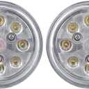 2PCS 24W Par36 LED Tractor Lights Hi-lo Round LED Work Light 12V Agriculture Replacement Light Compatible with John Deere Tractor 4430 3010 RE25126, 6000K