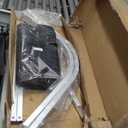 KAKIT Bimini Tops for Pontoon Boats with 2 Mesh Sidewalls Square Frame 600D Oxford Top with Rear Support Poles, Storage Boot 1 Inch Aluminum Frame(4 Bow 10'L 54" H 73"-78" W,Gray)