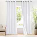 NICETOWN 100% Blackout White Curtains 96 inches Long 2 Panels, Grommet Full Blackout Window Treatments Thermal Drapes for Bedroom/Living Room，W46 x L96