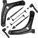 8PCS Front Lower Control Arm w/Ball Joint for 2007-2012 Dodge Caliber, 2007-2017 Jeep Compass Patriot Suspension Kit K620066 K620065 EV80645 ES800408 K750385